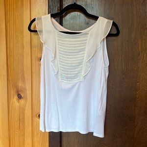 White cotton tank with ruching. Banana republic size XS